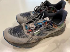 Brooks Launch shoes, flames